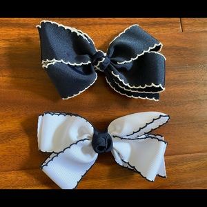 Girl’s Navy w/ White Trim & White w/ Navy Trim Bow